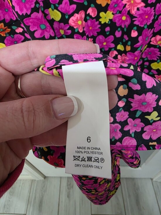 Kate Spade Bright Floral Puff Sleeve Dress Size 6 Multicolor A-Line - Picture 8 of 11